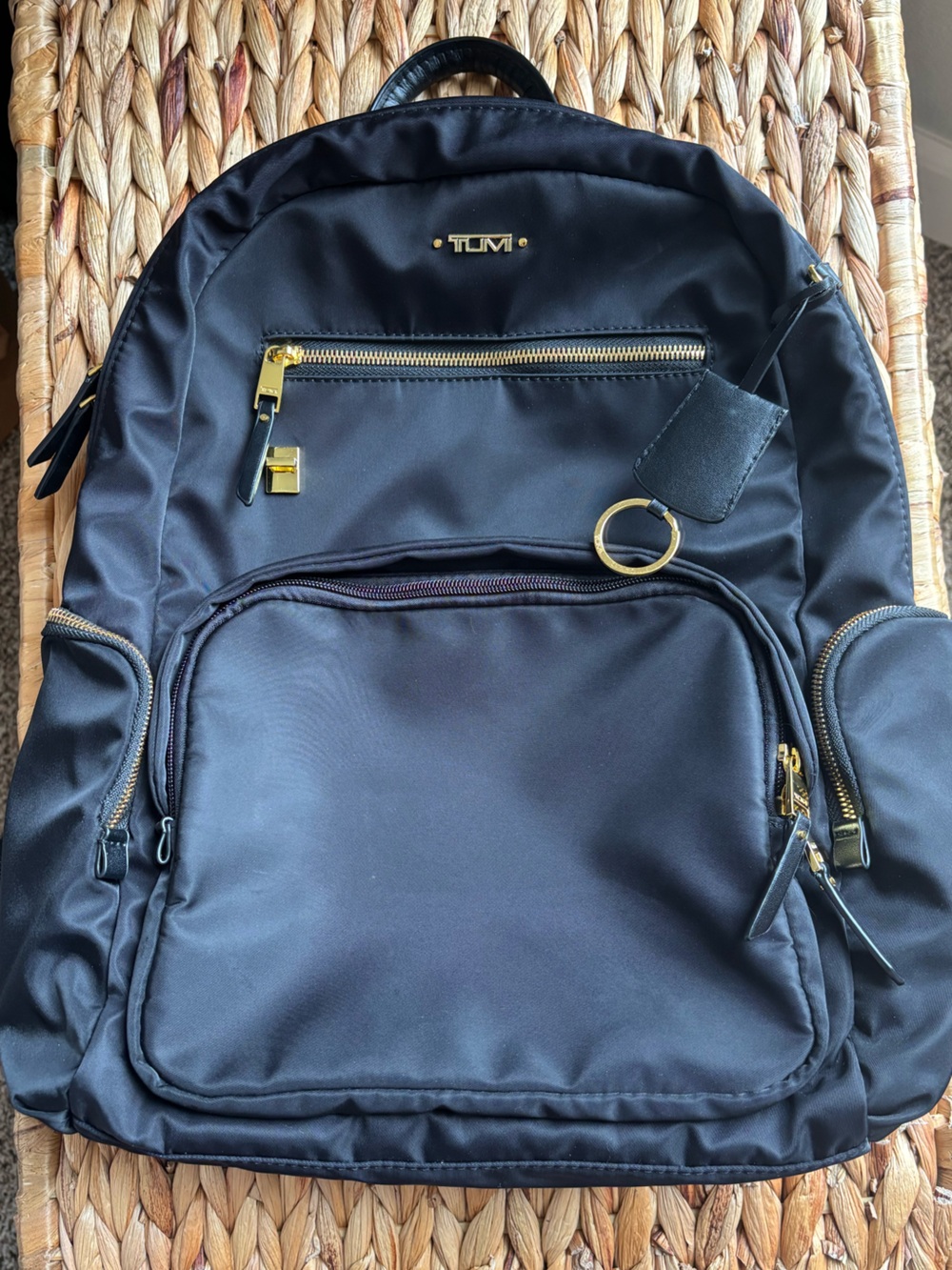 TUMI Voyageur Carson Laptop Backpack, Black With Gold Hardware - Picture 6 of 16